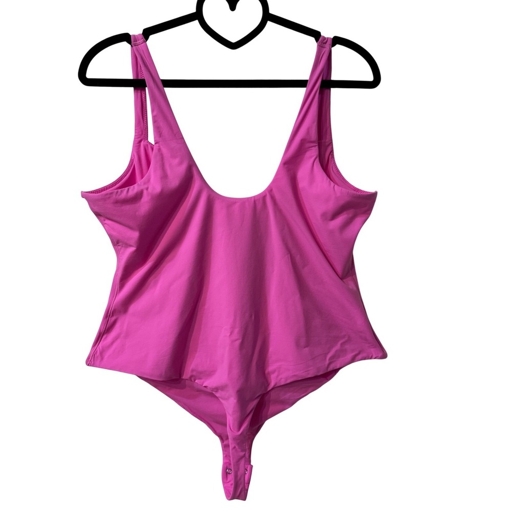 SKIMS Fits Everybody Neon Pink Square Neck Sleeveless Bodysuit‎ 4X - Picture 8 of 8